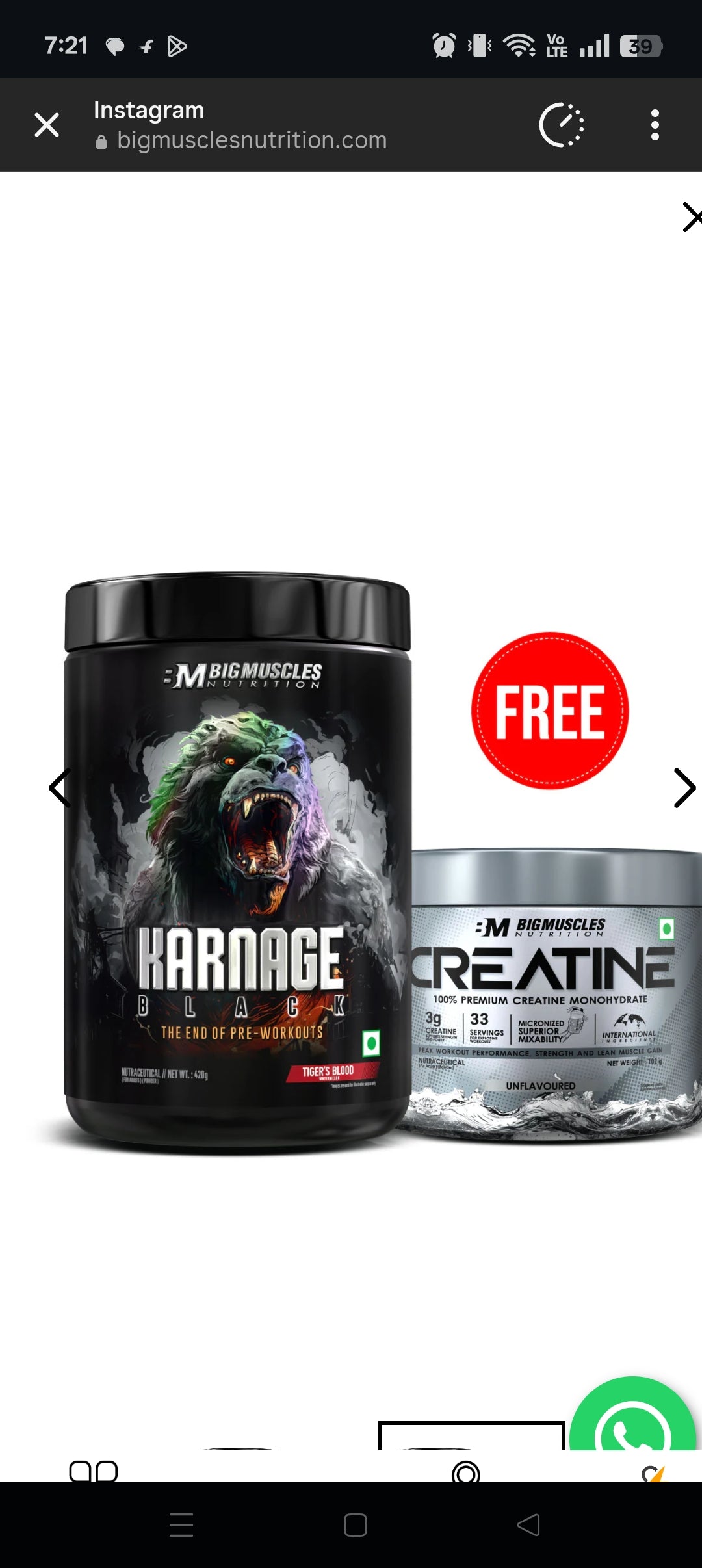 Karnage Black + Creatine