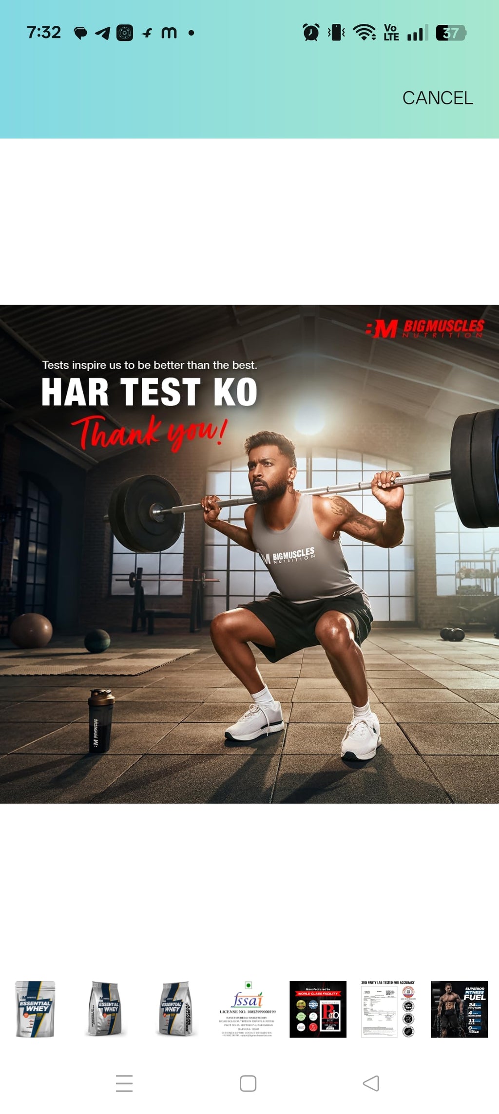 Brand

Bigmuscles Nutrition

Flavour

Dutch Chocolate

Item Weight

1000 Grams

Material Type Free

Vegetarian

Diet Type

Vegetarian

Product Benefits

Weight Management, Muscle Growth

Embark your fitness journey with a premium, international grade whey